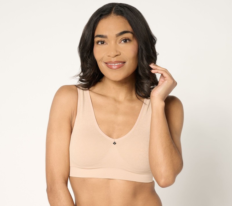 Breezies Cooling Comfort Wirefree Seamless Contour Bra Sunbeige 1X New