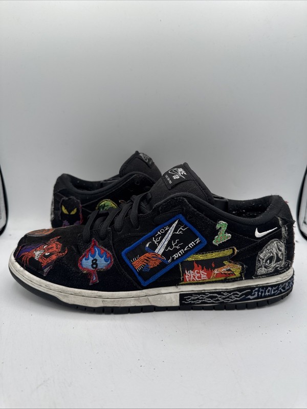 Nike Dunk SB Low Pro QS Neckface Black/White-Multi Color DQ4488-001 Size 10.5