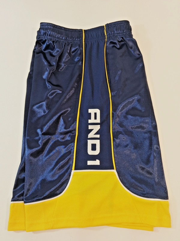 And1 Mens Athletic Shorts Basketball Gym Navy Blue Yellow M L XL 2XL 3XL SIZES gallery
