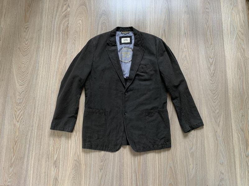 Men Camel Active Blazer Brown Linen 40 /L / 48
