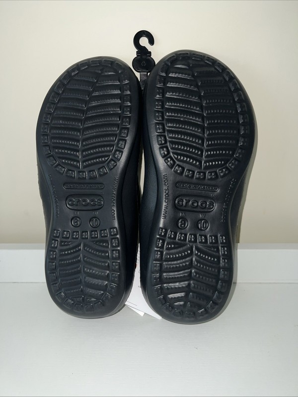 CROCS Sandals Black Athens Comfort Squish Unisex M8|W10 Gray footbeds NEW gallery