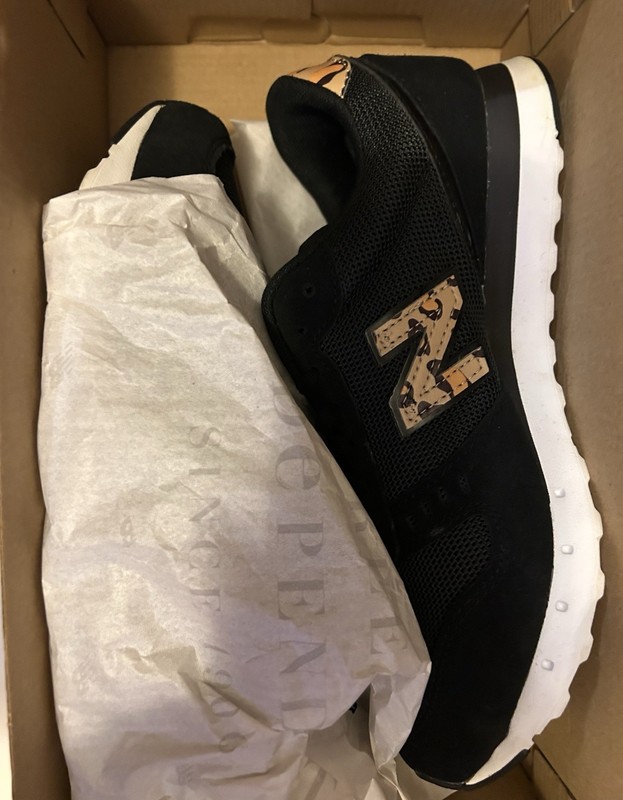 NEW BALANCE LEOPARD BLACK WOMAN’S SNEAKERS 8 1/2 LIFESTYLE 8.5 B MEDIUM