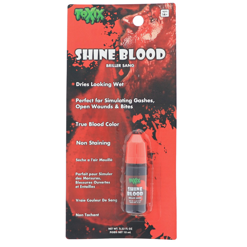 TOXIX Shine Blood – Fake Blood Dries to a Shine, Wet Look, Non Staining Blood