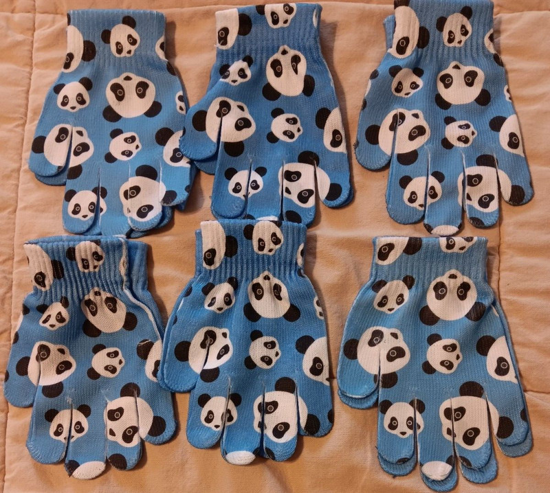 Kids Unisex Accessory Set Washable Travel Lot Panda Blue White Black Print