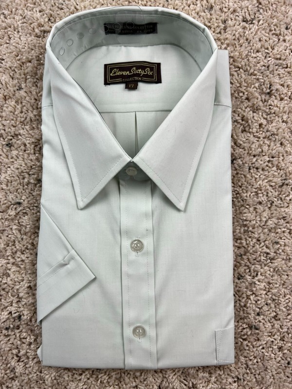NOS VTG Eleven Sixty Six 1166 Collection Button Up Size 17 Point Collar 80’s S/S