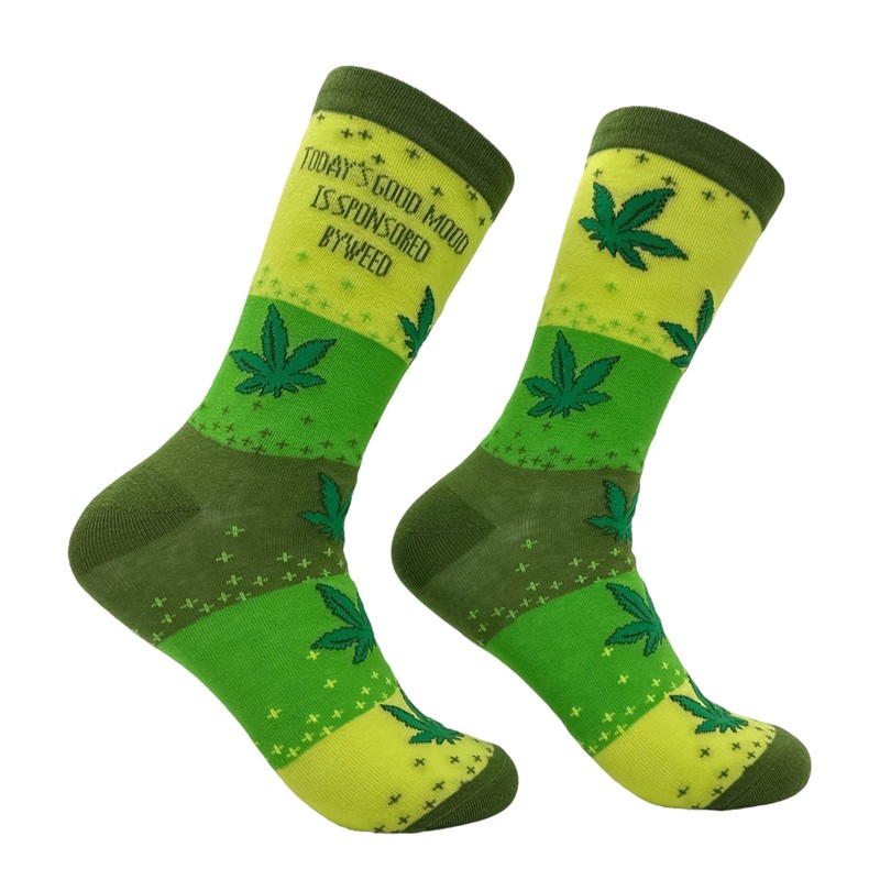 Women’s Todays Good Mood Is Sponsored By Weed Socks Funny 420 Graphic Footwear