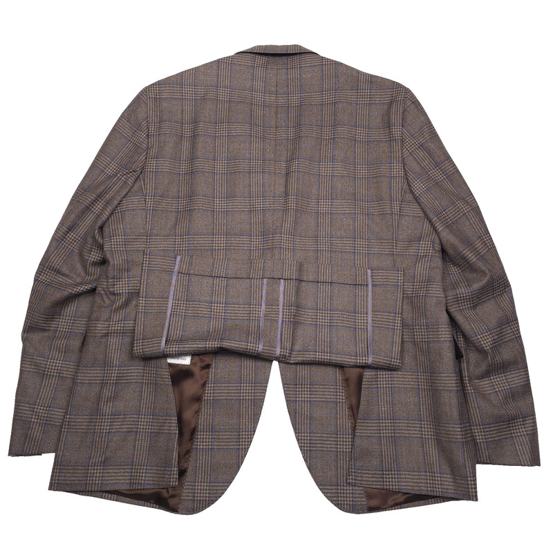 Jack Victor Midland Sport Coat Mens 46R Brown Brushed Wool Plaid Blazer Jacket gallery