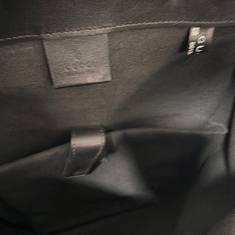Gucci GG Pattern Backpack Black Gray Red Drawstring Buckle Outer Pockets Men gallery