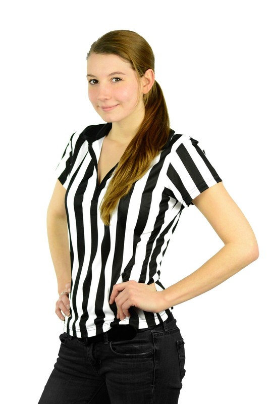Mato & Hash Womens 1/4 Zip-Up Referee Bar Uniform Ref Shirts