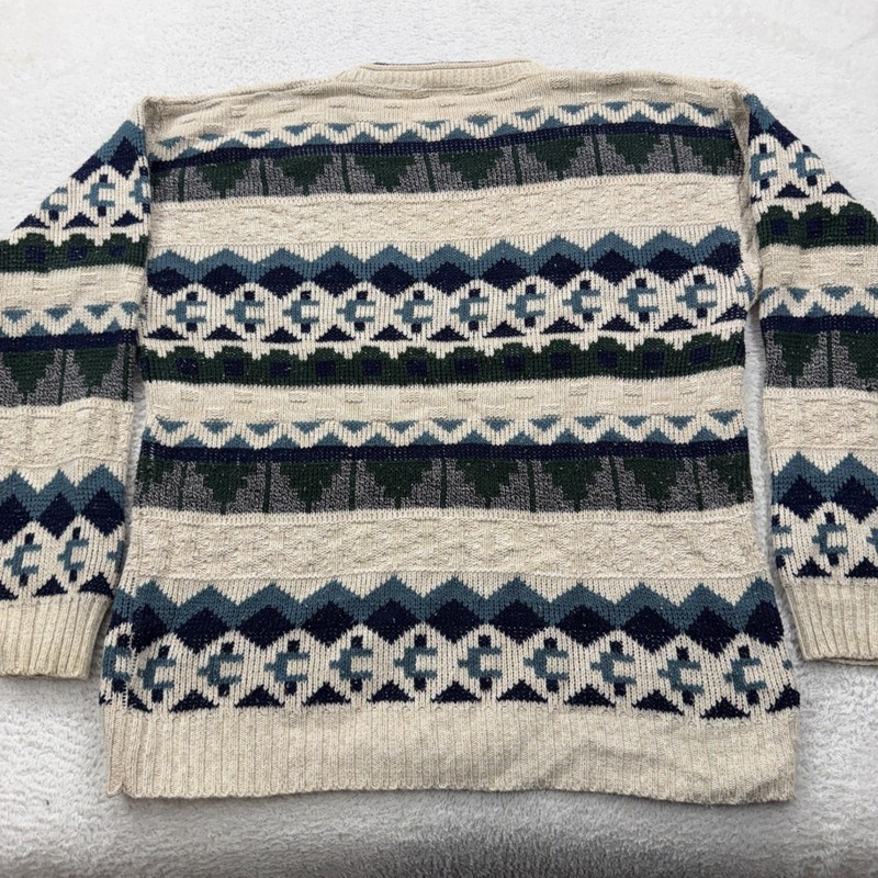 Vintage Tidewater Traders Mens Large Geometric Pattern Cotton Acrylic Sweater gallery