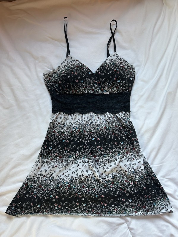 Vintage Rue 21 Black Patterned Tank Top Size S
