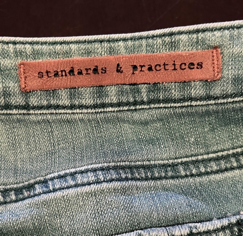 Standards & Practices Jeans Womens 32 Light Blue Cropped Raw Hem Side Snap gallery