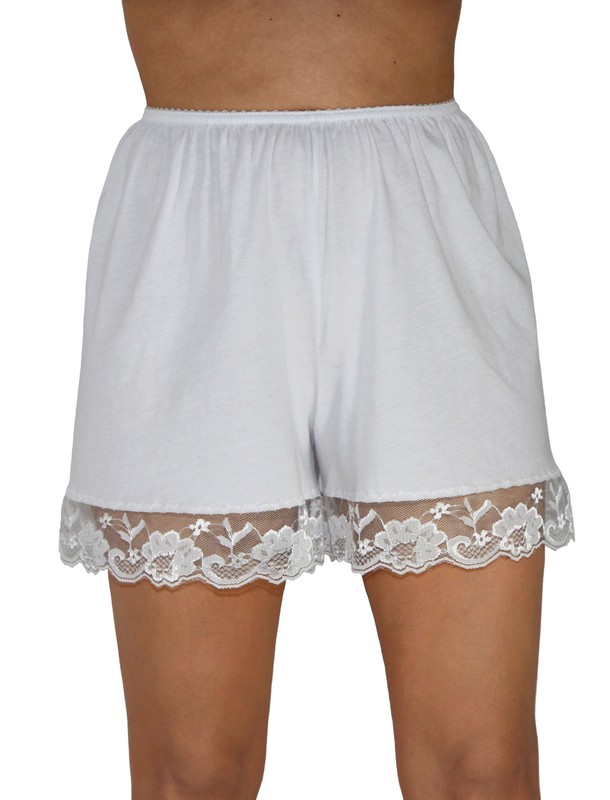 Women Pettipants Cotton Knit Culotte Slip Bloomers Split Skirt 4-inch Inseam