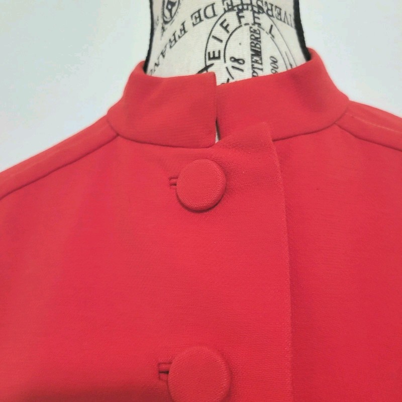 Vintage 60s Red Cropped Jacket Mod Retro Military Majorette Womens Small gallery