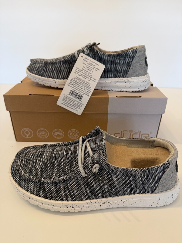 Hey Dude Wendy Sox Dark Grey Womens Size 7 NEW