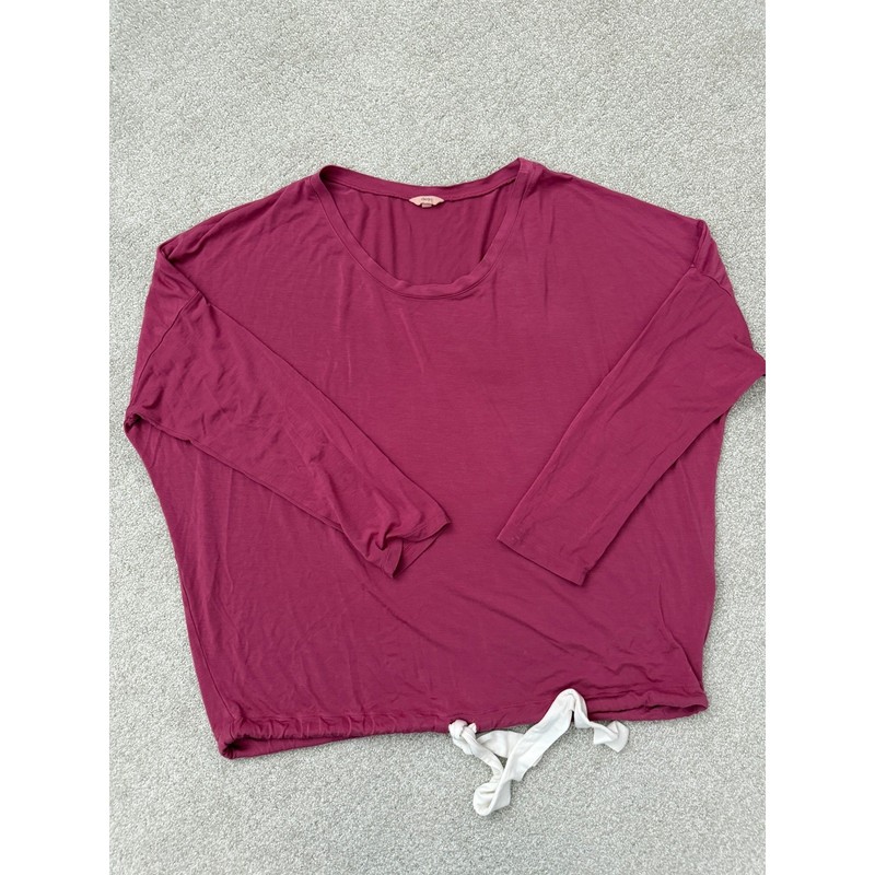 Eberjey Womens Medium Berry Pink Tencel Modal Drawstring Hem Lounge Top M