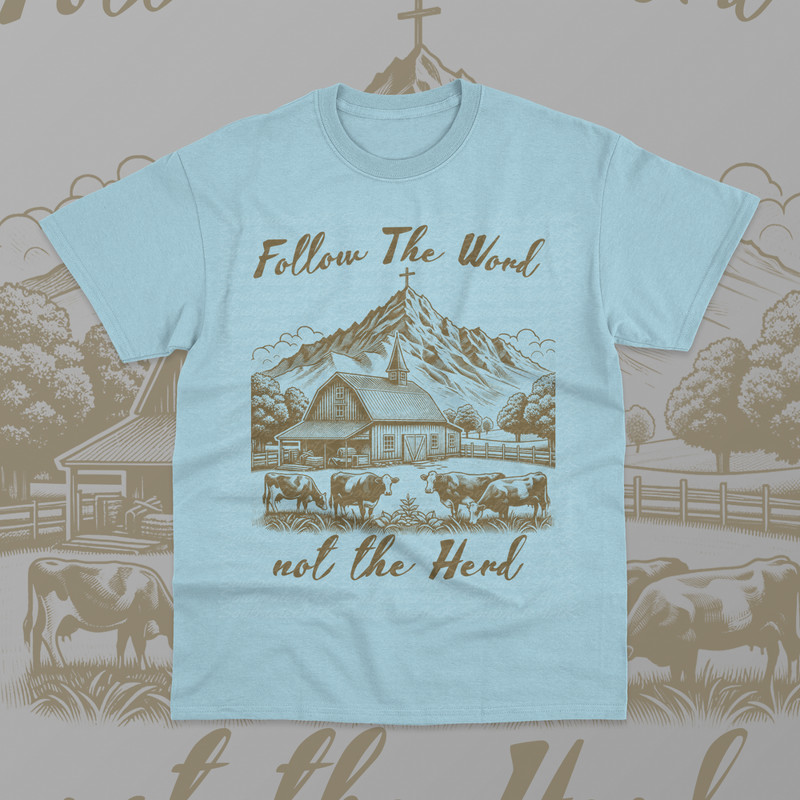 Follow the Word Not the Herd T-Shirt Religious Funny Bible Unisex Sweater Shirt gallery