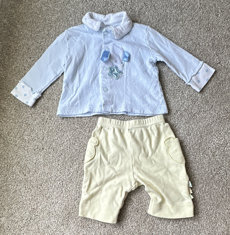 Vintage 0-3M/3M 2pc Baby Outfit Pairing with Animals 100% Cotton