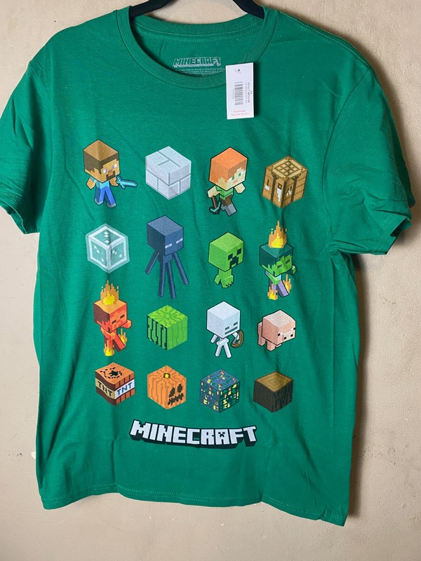 NWT-MINECRAFT Green Large Print Unisex High Quality Mad Engine Graphic Tee
