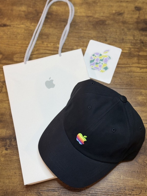 Apple Park Hat 2026 WWDC Exclusive Baseball Cap Embroidered Rainbow Logo Black