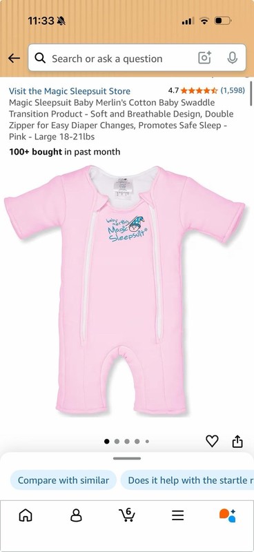 Magic Sleepsuit Cotton One Piece Sleepsuit Baby Merlin Pink Large 18-21lbs Zip
