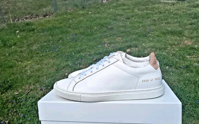 Common Projects Retro Low ‘White/Bronze’ 41 EU 8/8.5 US Men COA $450