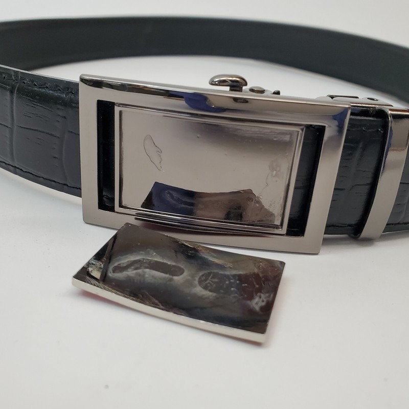 Republic of Korea Marine Corps Belt Faux Alligator Belt Black Genuine Leather gallery