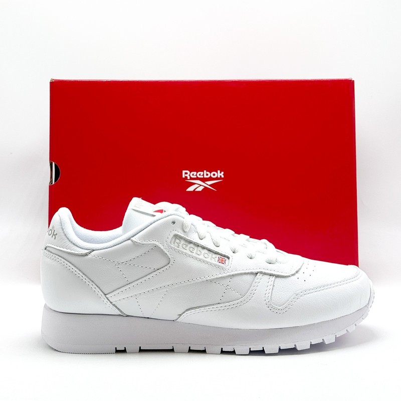 *NEW* UNISEX Reebok Classic Leather Shoes FTWR WHITE / PURE GREY3 (100008492) 👍