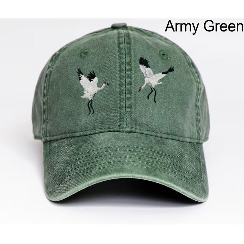 Crane Bird Embroidered Dad Hat,Wild Animal Embroidered Hat,Trucker Hat,Gift Idea gallery
