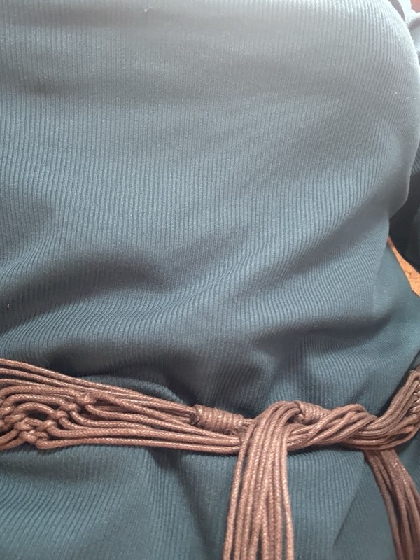 2 Boho Macrame Woven Belt Brown Wood Beads Tassel Tie One Size gallery