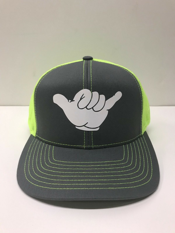 Hang Ten Shaka Sign 6 Panel Snapback Trucker Mesh Hat Pacific Headwear 104C