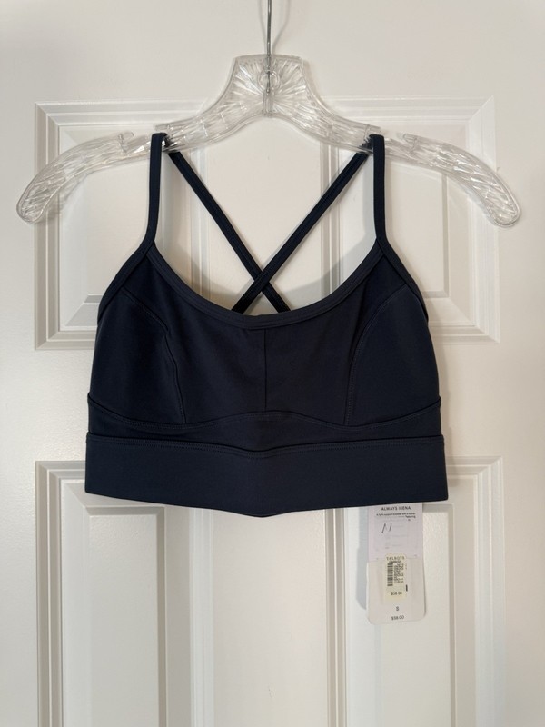 Varley Always Irena Navy Solid Crossback Wireless Pullover Sports Bra S A gallery