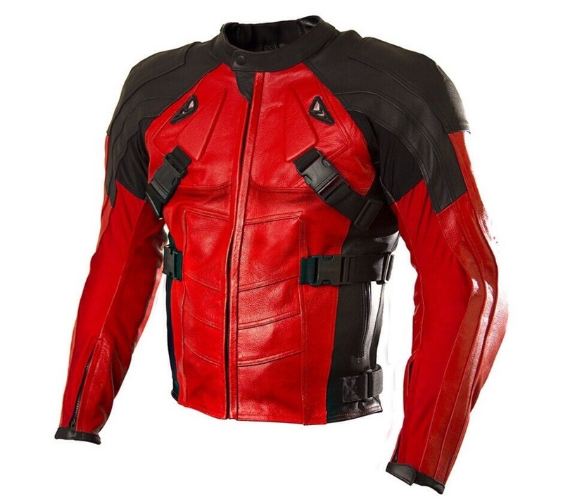 DEADPOOL MOTORBIKE JACKET SPAZEUP LEATHER SIZE LARGE JACKET GENUINE LEATHER