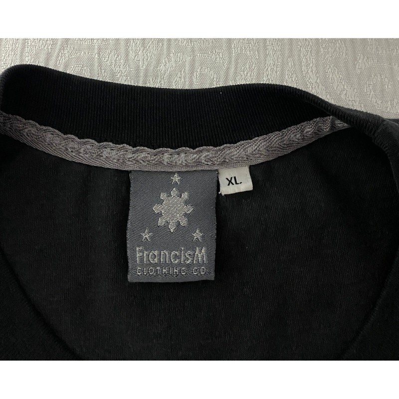 FrancisM Clothing Co Mens XL Black All Over Print T-Shirt Three Stars and a Sun gallery