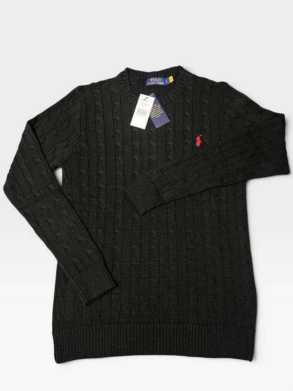 🖤 Polo Ralph Lauren Cable Knit Sweater Black S