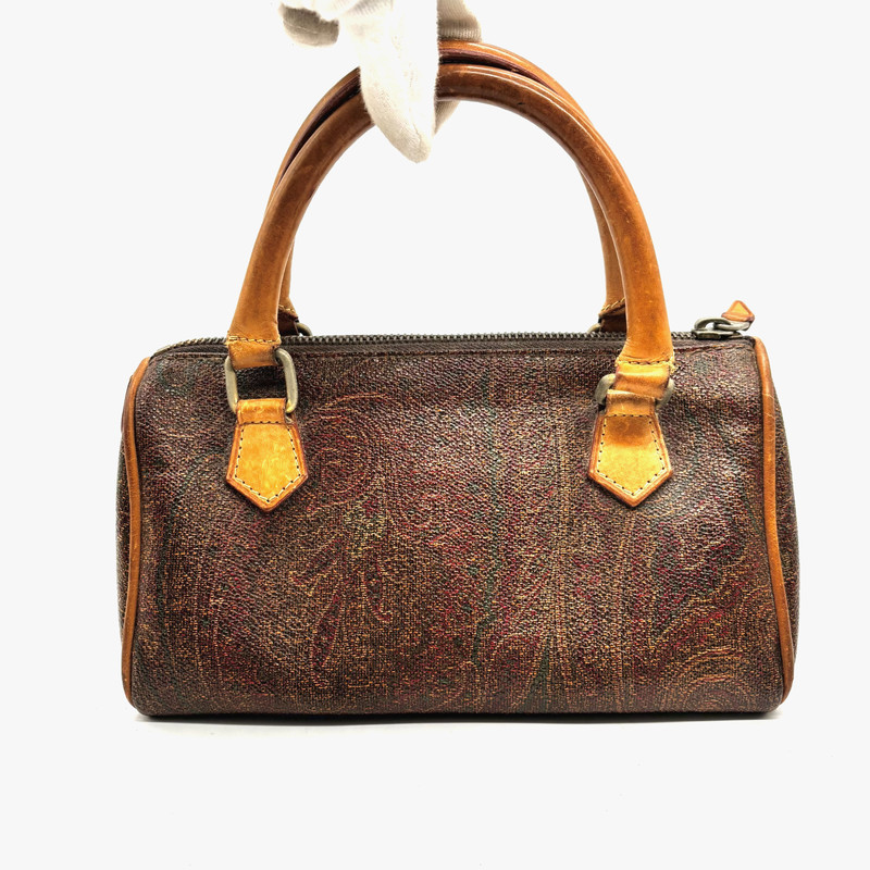 ETRO Mini Handbag Boston Bag PVC Leather Authentic #277