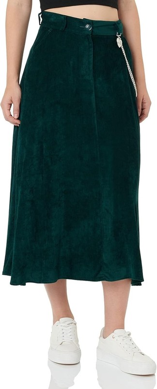 Love Moschino Women Chain And Brand Heart At The Waist midi skirt