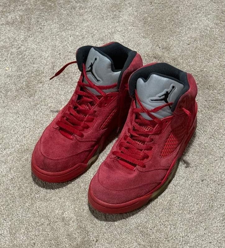 Nike Air Jordan 5 Retro 'Red Suede', US Men’s Size 9, 136027-602, Red Gray shoes gallery