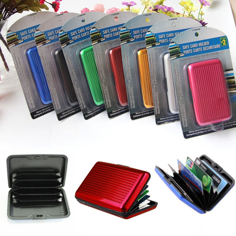 Aluminum Metal Wallet Business ID Credit Card Case Holder Anti RFID Scanning USA gallery