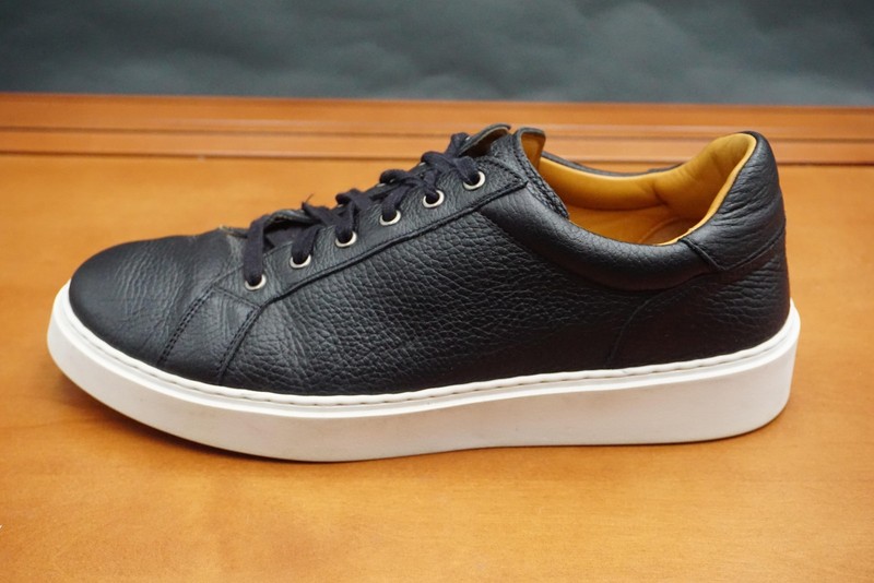 Magnanni Camino Men's 9 Black Leather Lace Up Low Top Casual Sneakers Shoes gallery