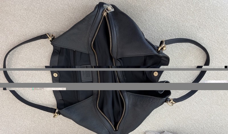 Coach Black Pebbled Satchel/Top Handle Bag Gold Hardware Zip/Magnetic Medium gallery