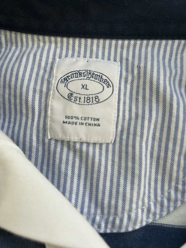 Brooks Brothers Blue/Red/Green Multi Classic Fit Stripe Rugby Polo Shirt XL (a) gallery