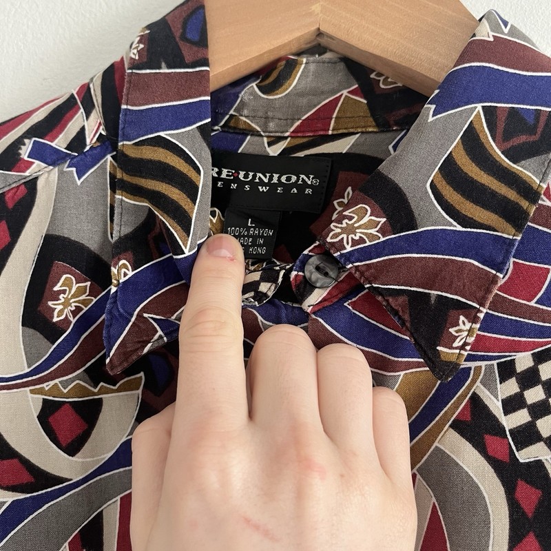 Reunion Geometric Long Sleeve Button-Up Shirt gallery