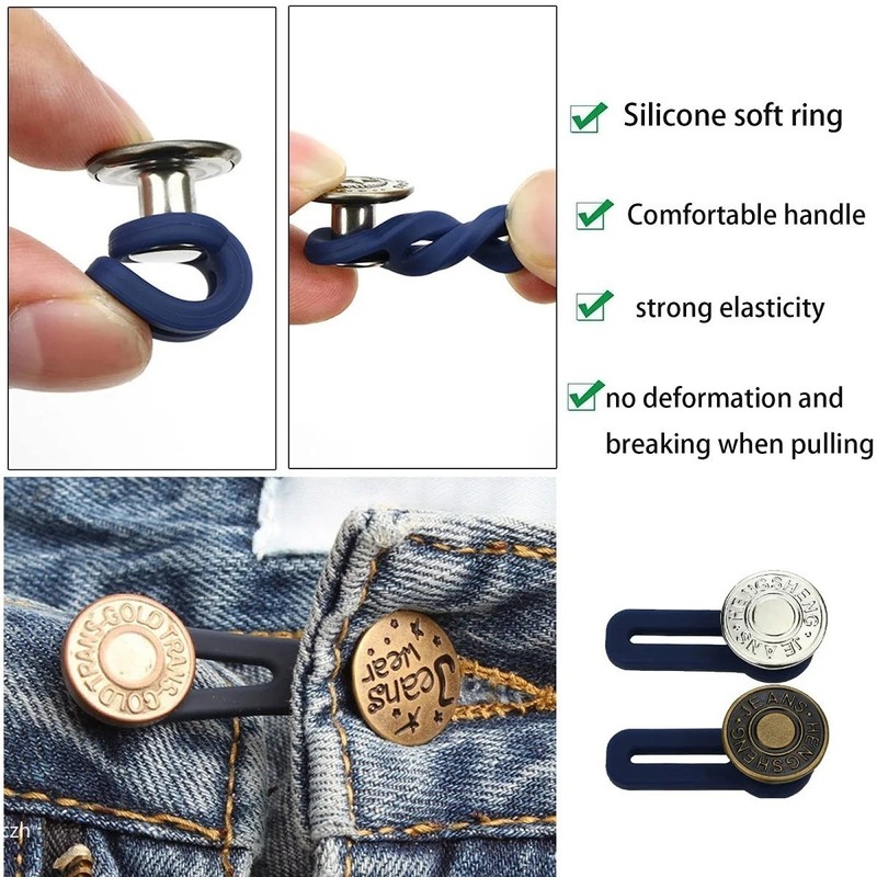 6PCS Jeans Button Extender Adjustable Waist Extender for Men Women Pants gallery