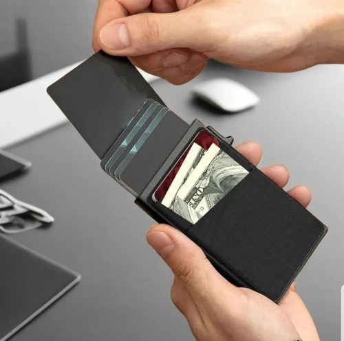 Mens Wallet Card Holder Slim Minimalist Wallet for Men Pop Up RFID Blocking gallery