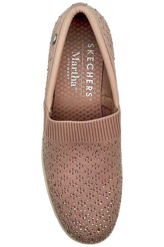Slip-On Martha Stewart Sketchers Wedge Mule in Dusty Rose with Sparkle Detail gallery