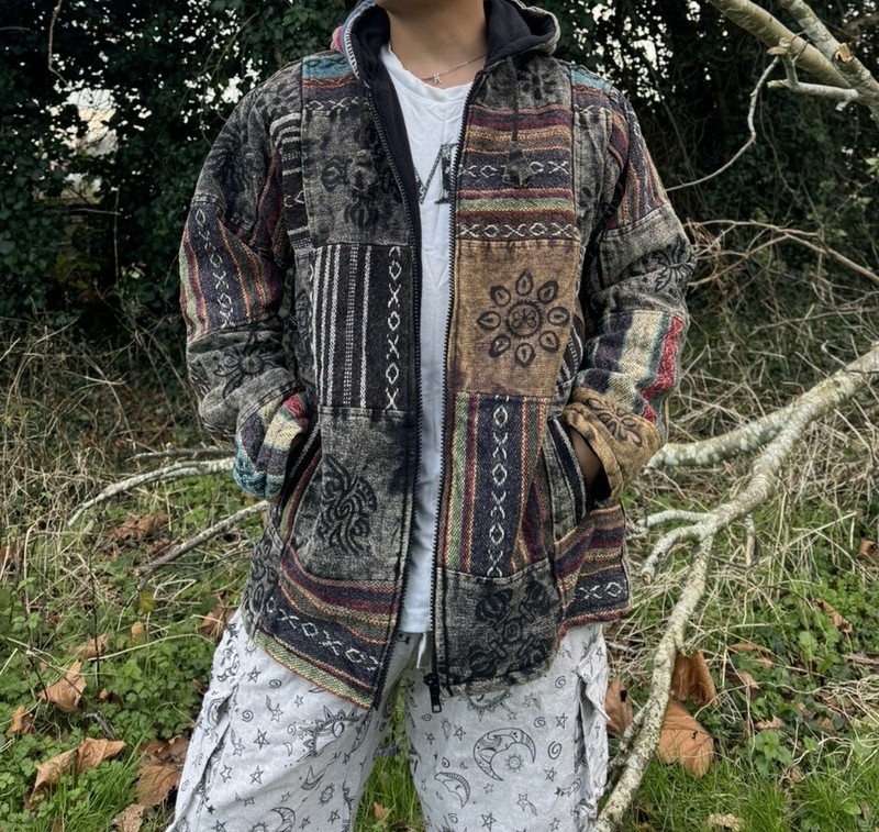 Unisex Jacket | Patched Jacket | Handmade | Eco Friendly | Hippie Boho Spiritual gallery