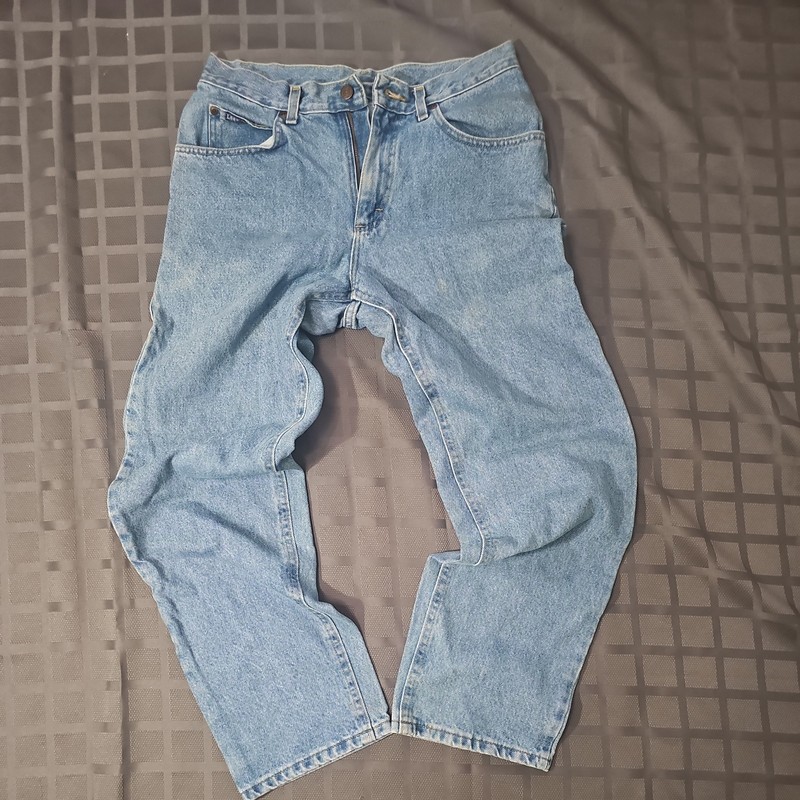 LEE RIDERS Light Wash Jeans 100% Cotton Denim Vintage 32×30