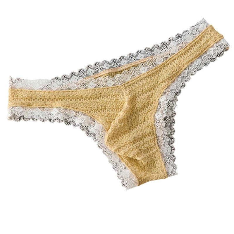 Contrast Pattern Date Night Intimate Wear Men's Lace Briefs 90%Nylon+10%Spandex gallery