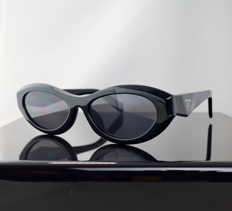 Prada PR26ZS Black / Gray Lens Oval Sunglasses 100% UV